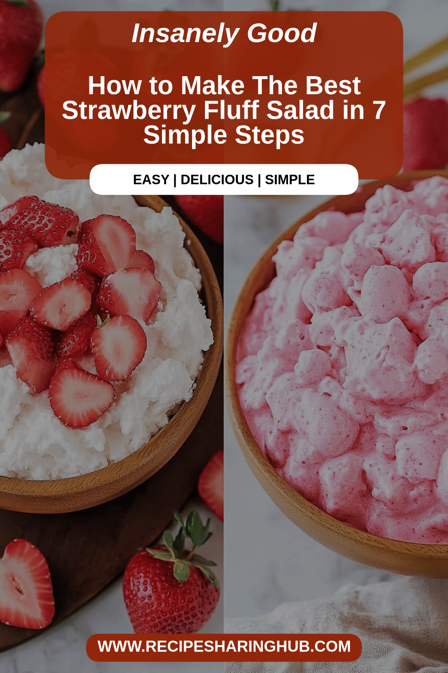 Strawberry Fluff Salad Recipe final dish beautifully presented and ready to serve