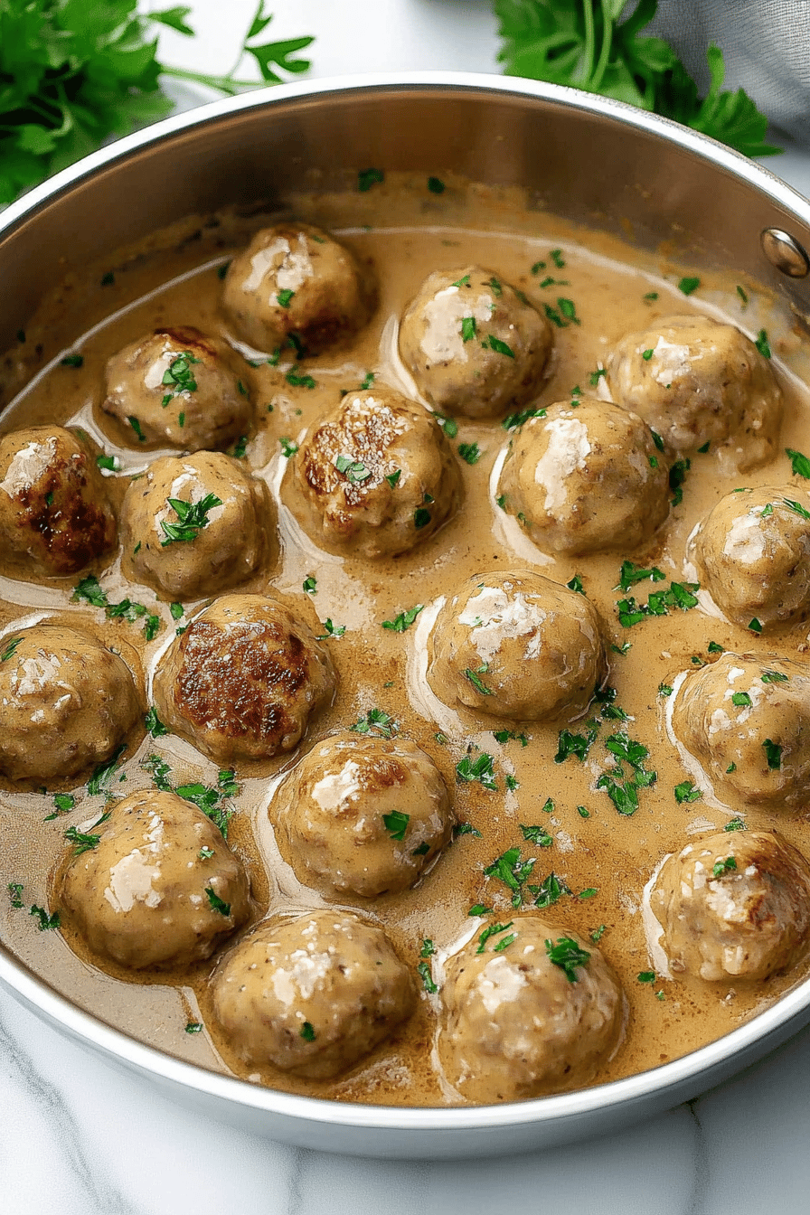 Swedish Meatball Recipe slice on plate showing perfect texture and swirl pattern