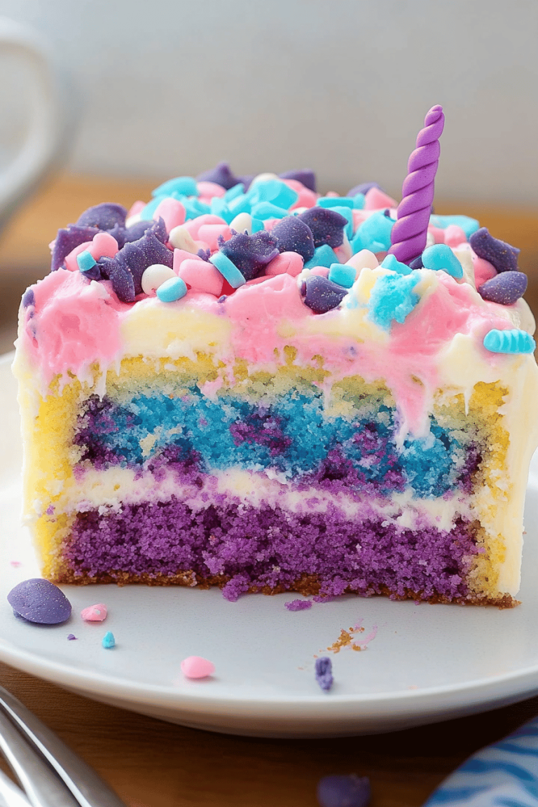 Unicorn Poke Cake