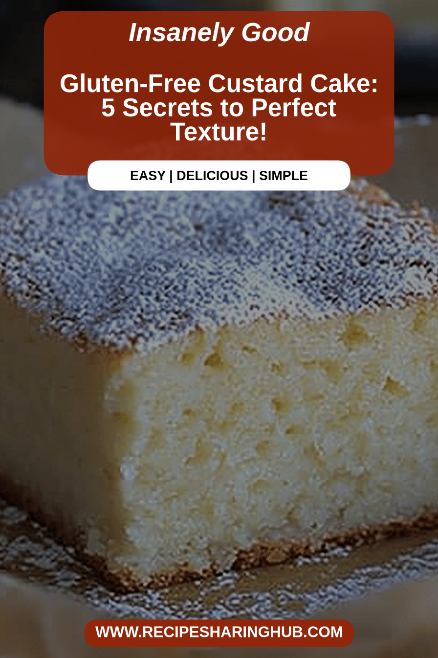 gluten-free custard cake final dish beautifully presented and ready to serve