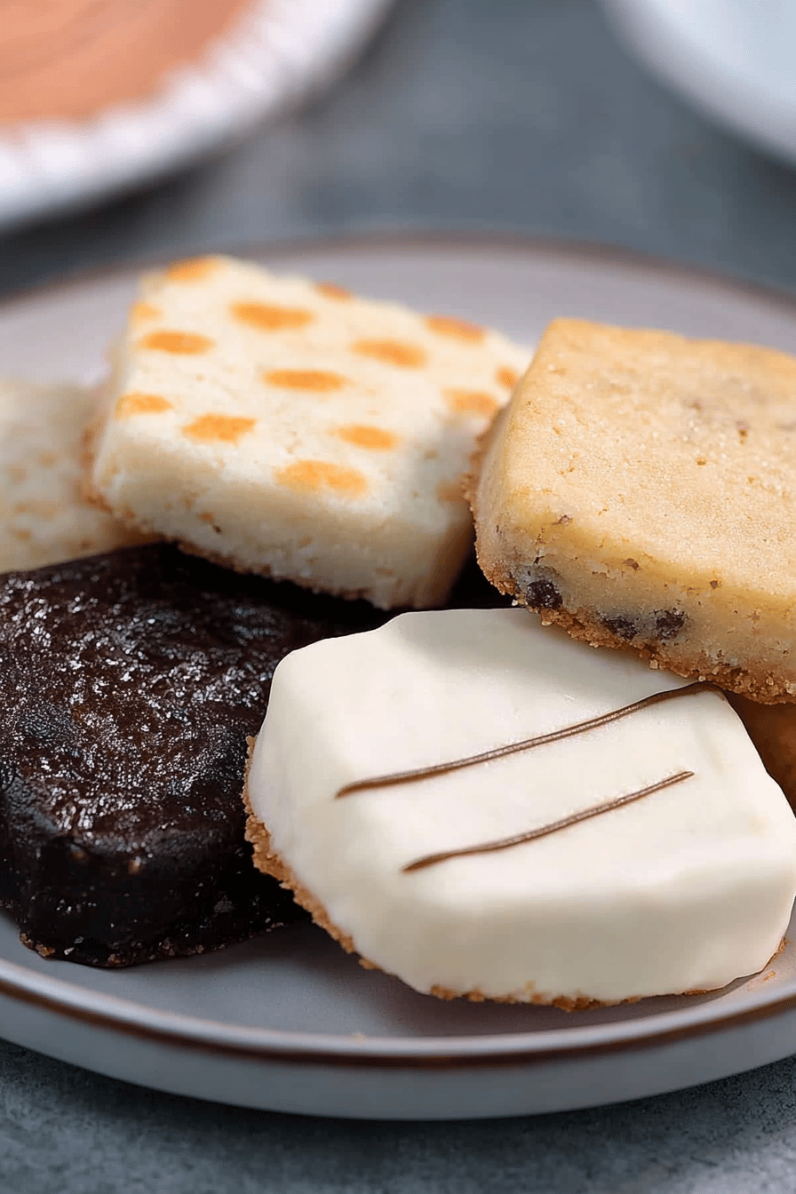 gluten-free shortbread cookies slice on plate showing perfect texture and swirl pattern
