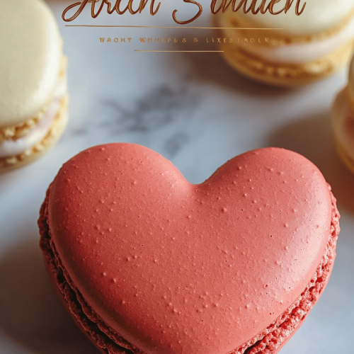 heart-shaped macarons