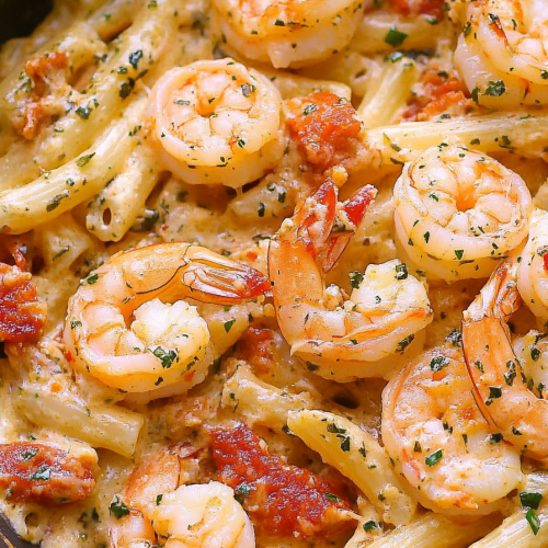 Mozzarella Shrimp Pasta