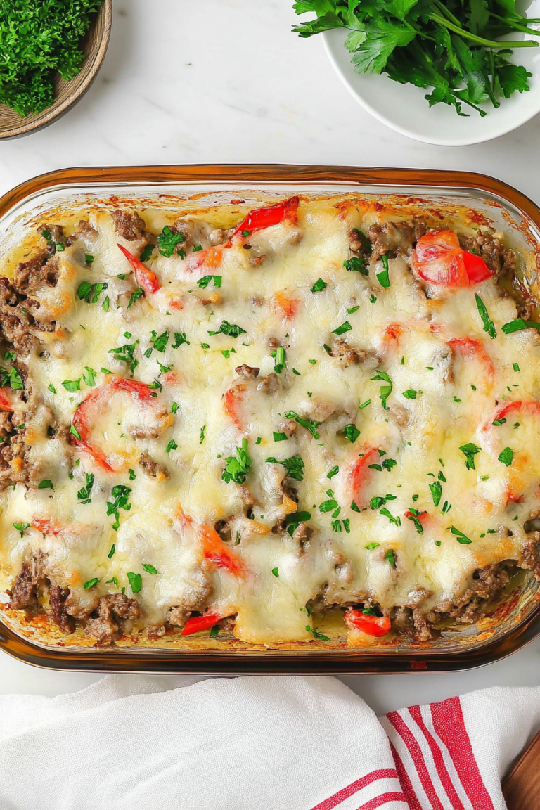 Philly cheesesteak casserole