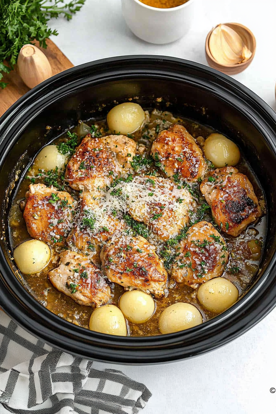 Slow Cooker Garlic Parmesan Chicken