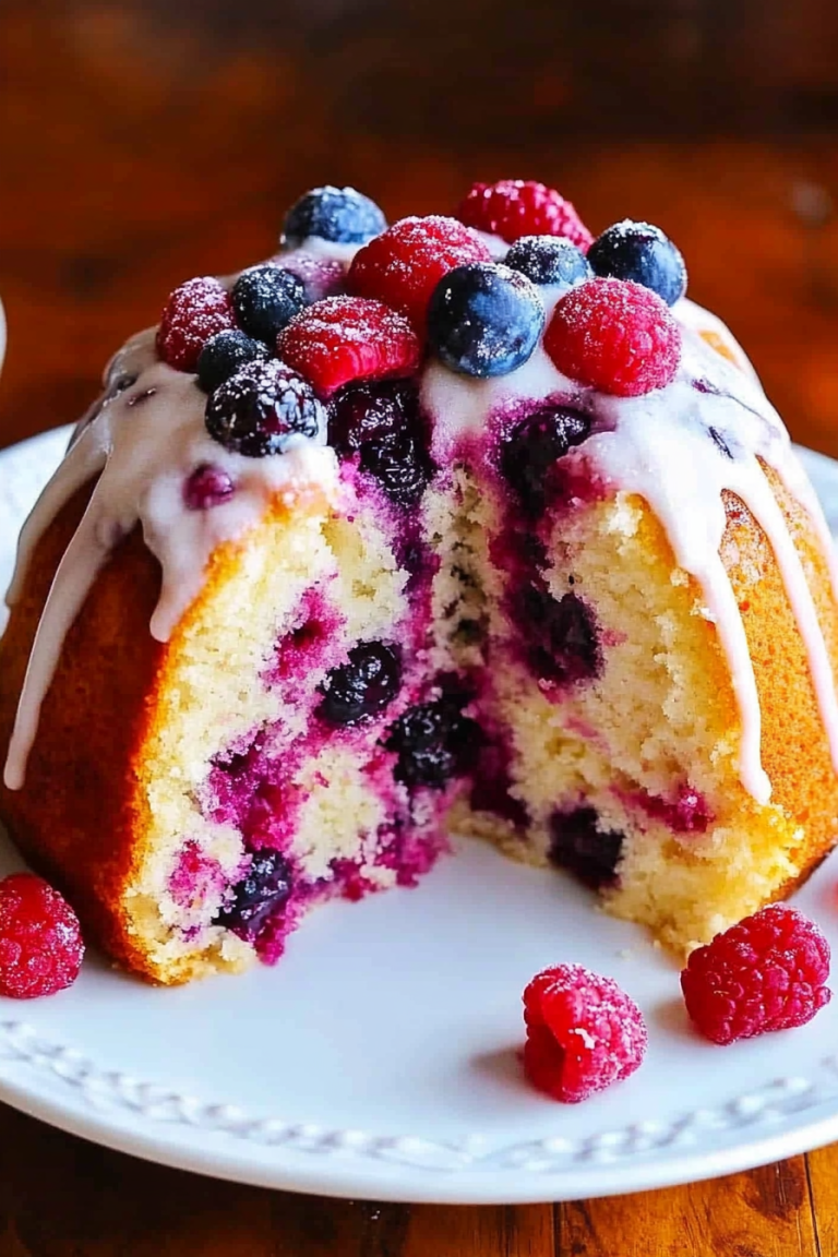 Triple Berry Bundt Cake