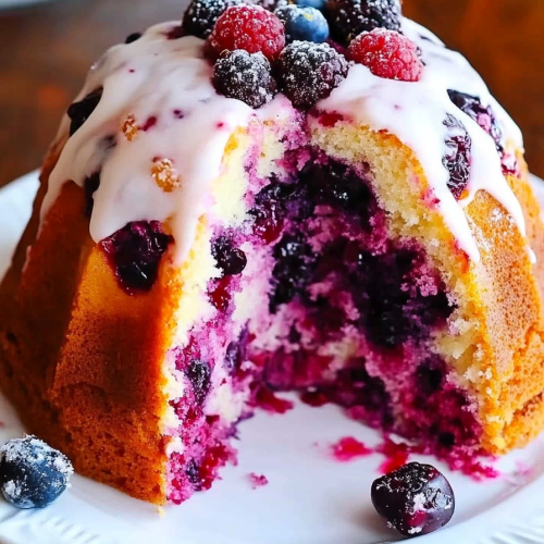 Triple Berry Bundt Cake