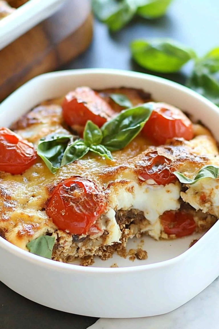 caprese egg bake