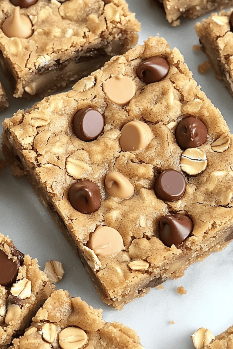 Oatmeal Chocolate Chip Peanut Butter Bars