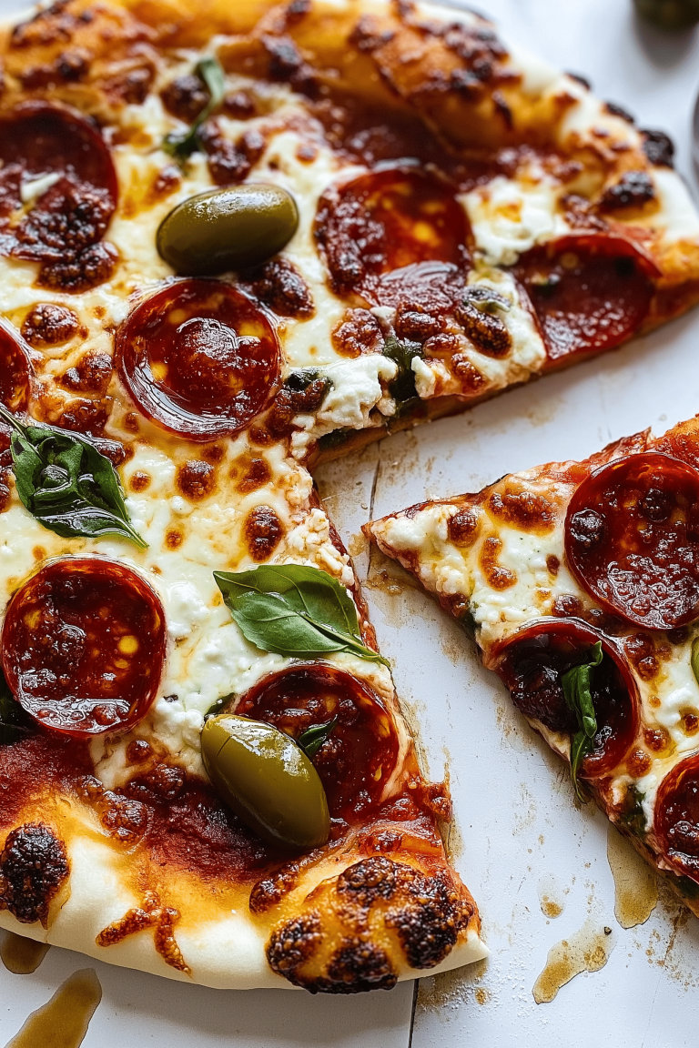 HOT HONEY PEPPERONI RICOTTA PIZZA