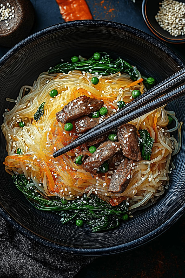 Authentic Korean Japchae Noodles Recipe