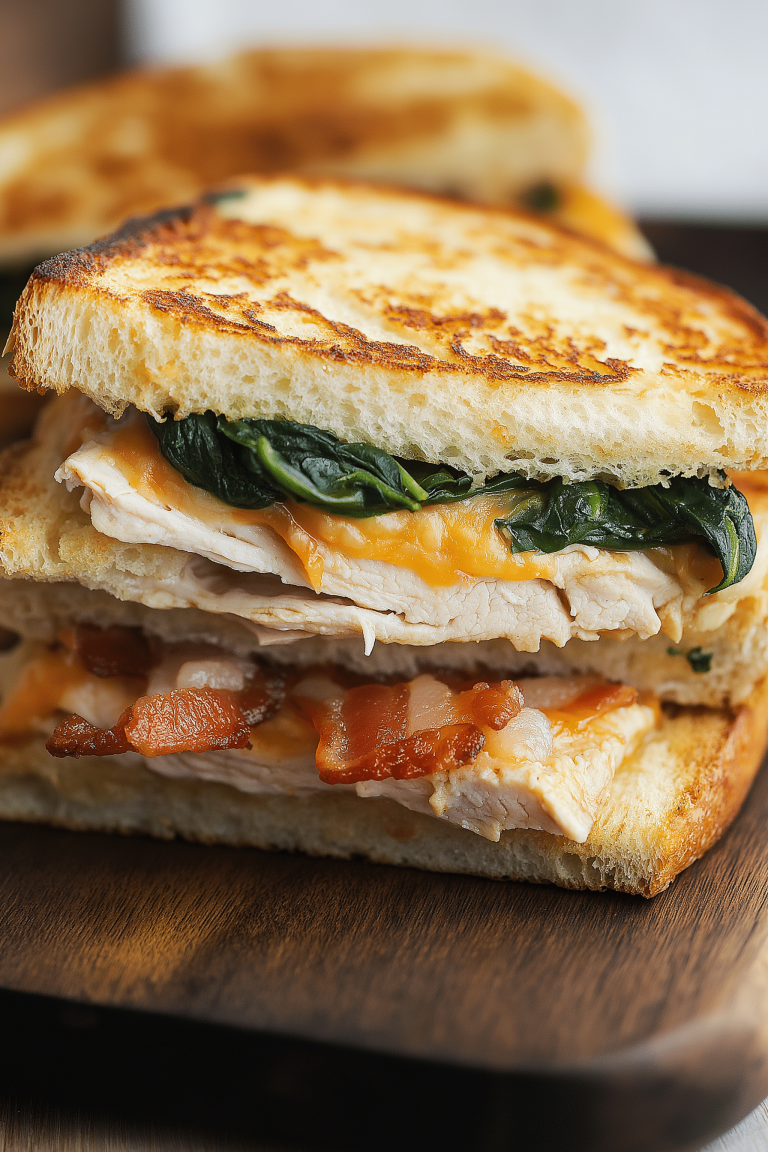 Turkey Melt with Cheddar, Spinach, and Bacon – Crispy, Melty & Packed with Flavor