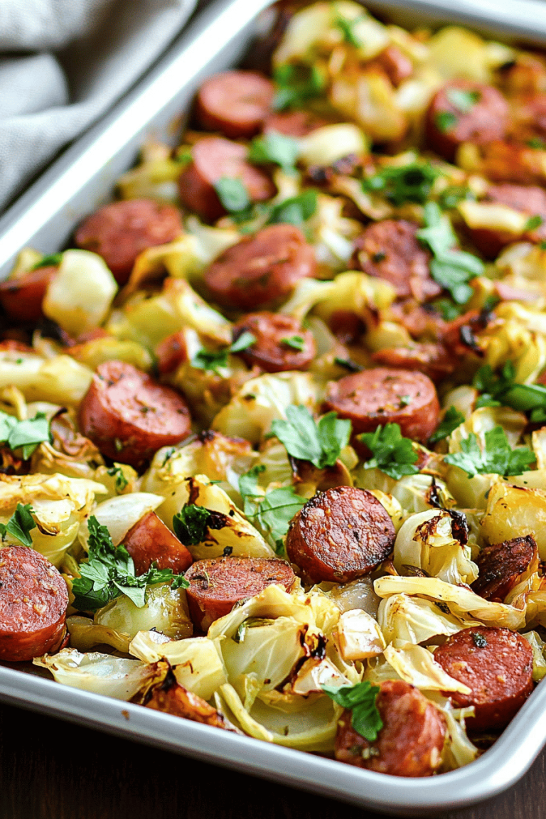 Sheet Pan Cabbage and Kielbasa