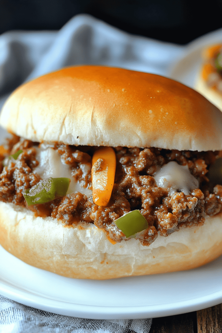 Philly Cheesesteak Sloppy Joes – Savory, Cheesy & Crazy Easy! 