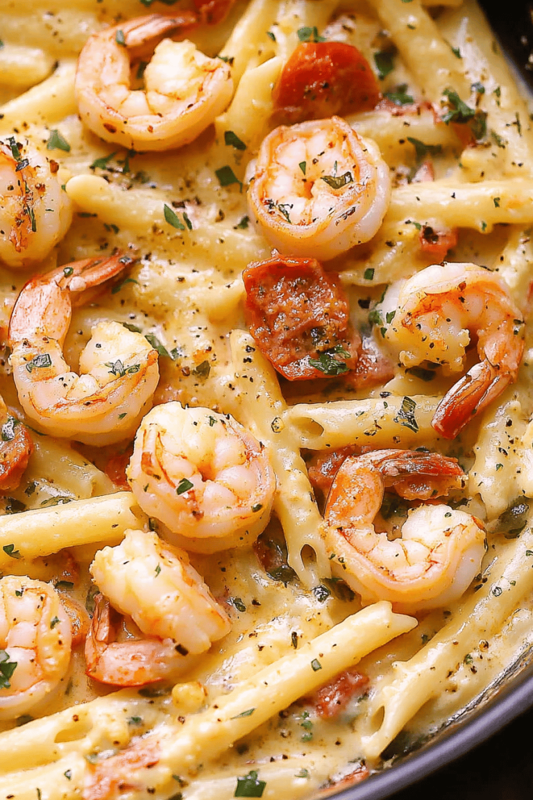 Mozzarella Shrimp Pasta
