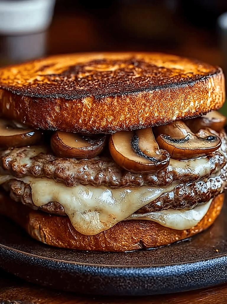 Mushroom Swiss Patty Melt