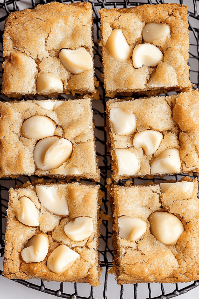 White Chocolate Macadamia Cookie Bars