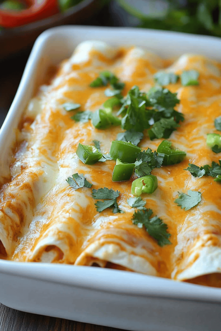 Creamy White Chicken Enchiladas with Green Chili Sour Cream Sauce Recipe