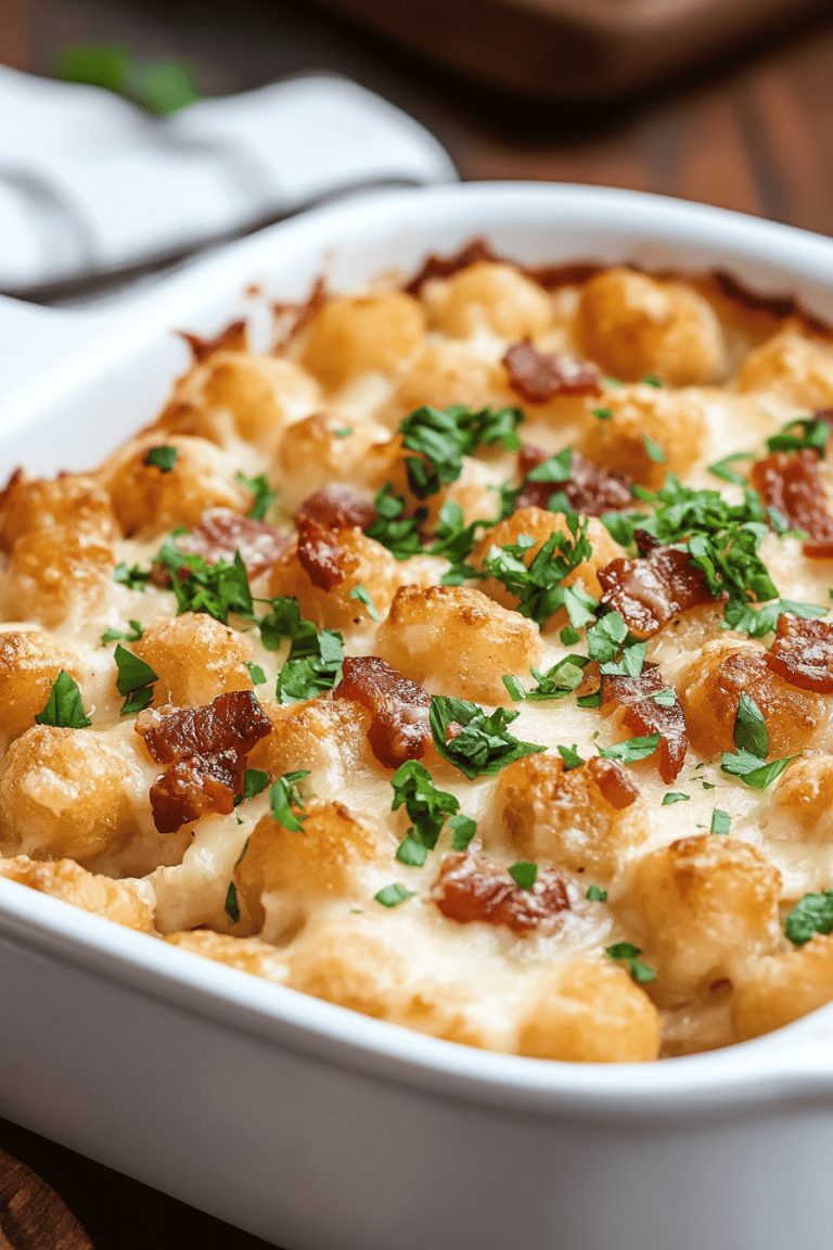 Chicken Bacon Ranch Tater Tot Casserole